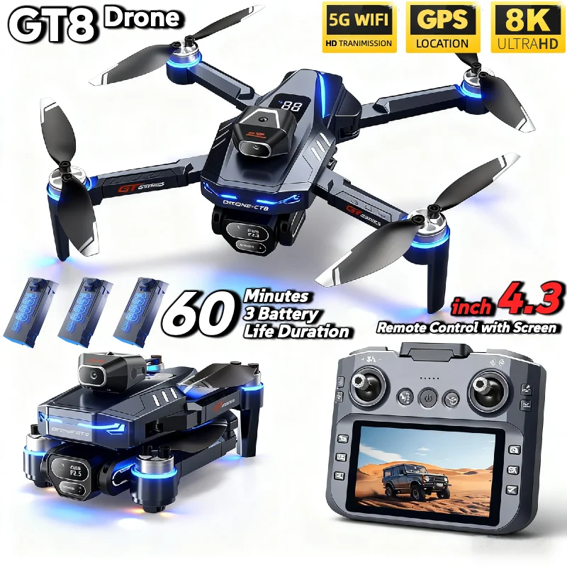 Drone Gps Mount - LSRC GT8 ドローン 4K プロフェッショナル デュアルカメラ